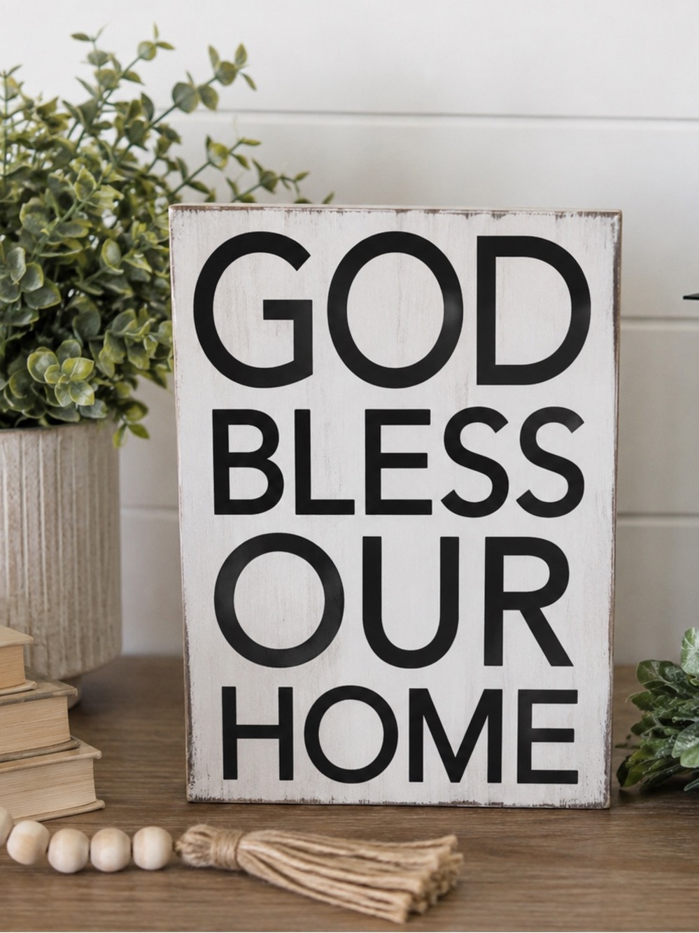 Ashland God Bless Our Home Sign Farmhouse Christian Wall Decor 8x6